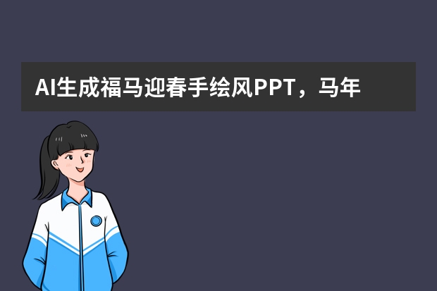 AI生成福马迎春手绘风PPT，马年新春年会颜值拉满
