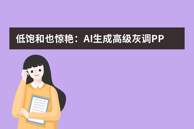 低饱和也惊艳：AI生成高级灰调PPT，职场汇报超适用